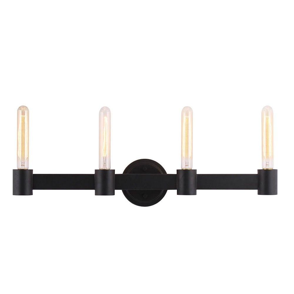 Broyles Matte Black 4-Light Steel Bath Bar Pendant