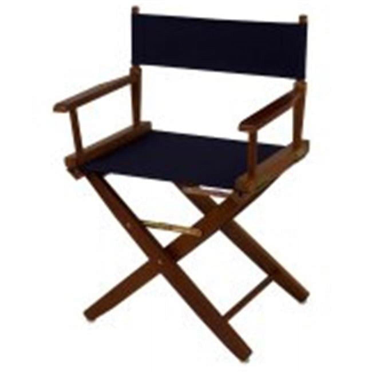 Mission Oak Extra-Wide 18" Director's Chair with Navy Canvas