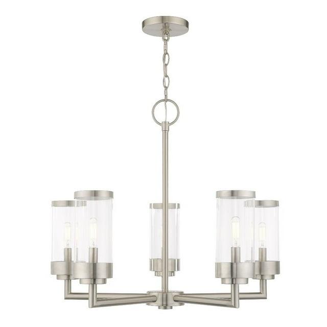 Taylen 5 - Light Stainless Steel Cylinder Chandelier