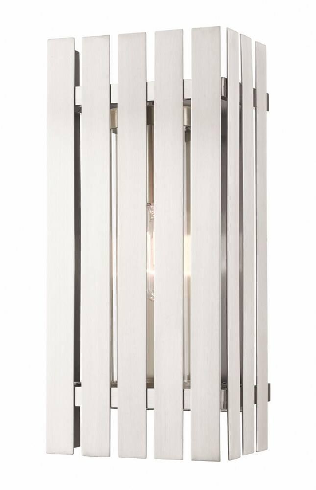 Greenwich 17" Brushed Nickel Outdoor Wall Lantern with Clear Glass