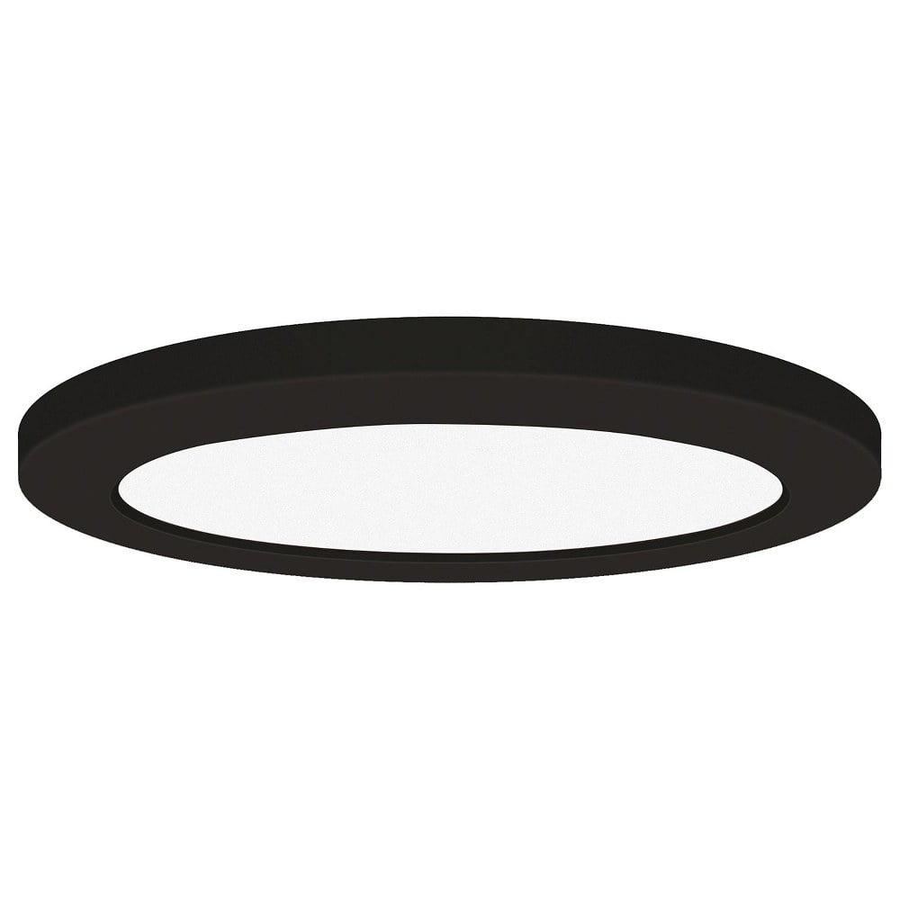 Slim Black and White 7" LED Flush Mount Light