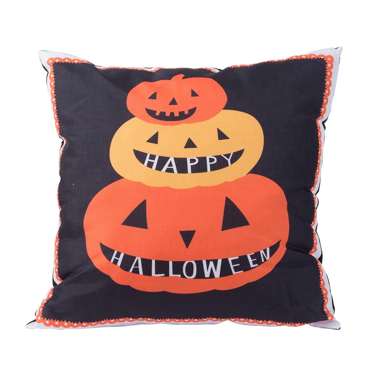 20x20 Black and Orange Halloween Pumpkin Pillow