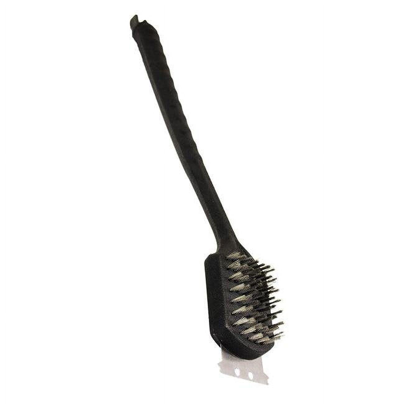 20-Inch Black Plastic Grill Brush with Stainless Steel Bristles