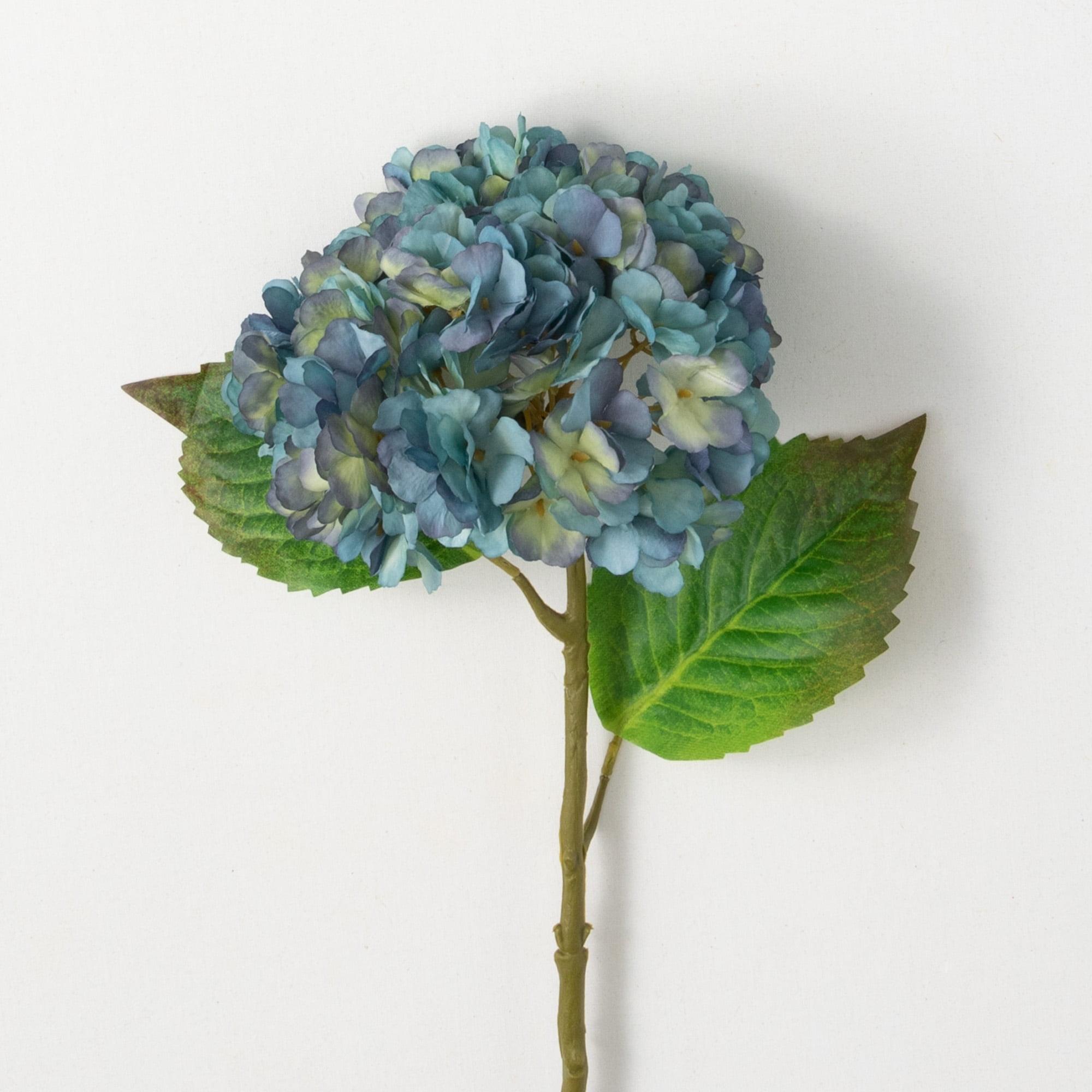 21" Blue Plastic Hydrangea Stem for Tabletop Decor