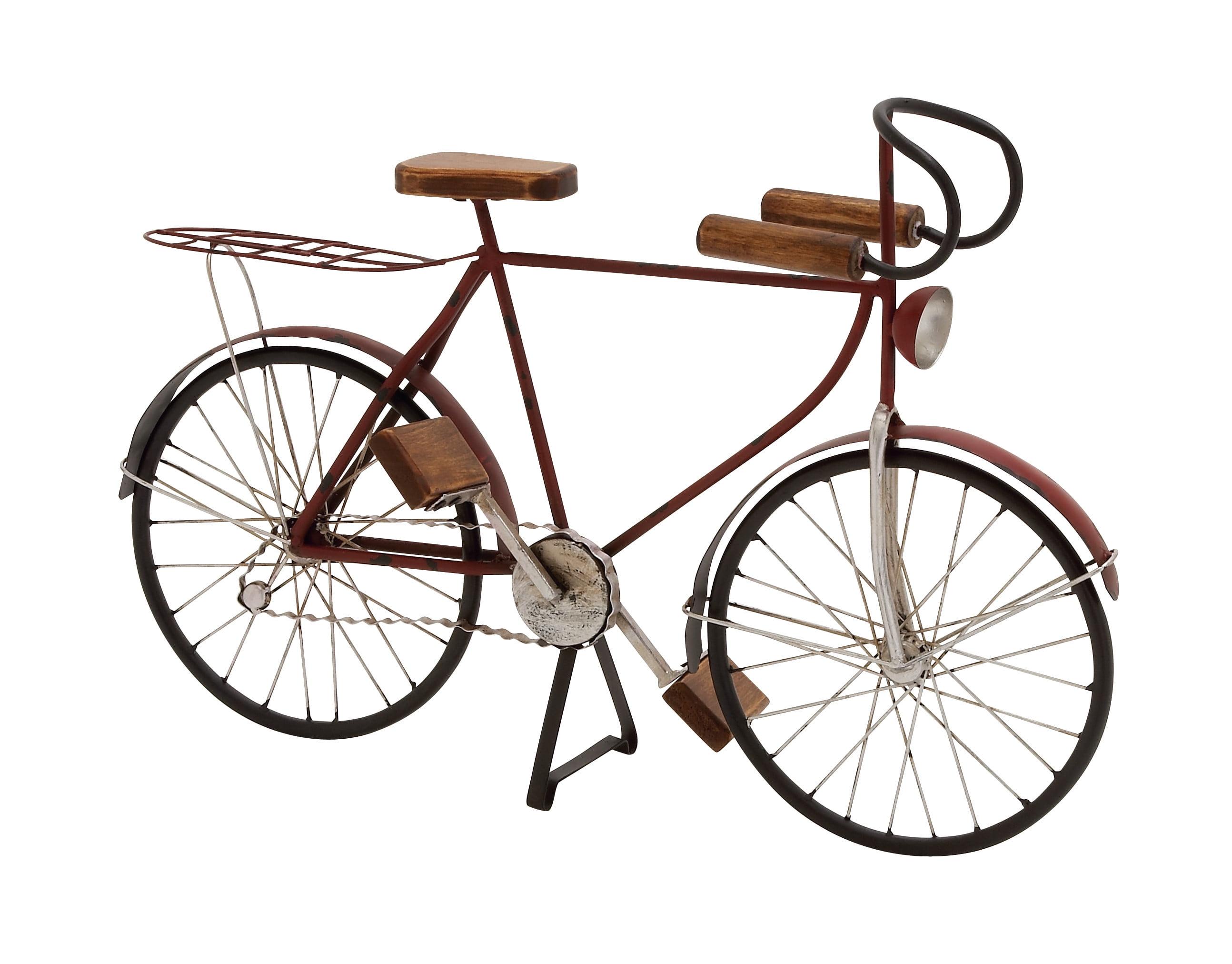 21" Red and Brown Metal Bicycle Sculpture