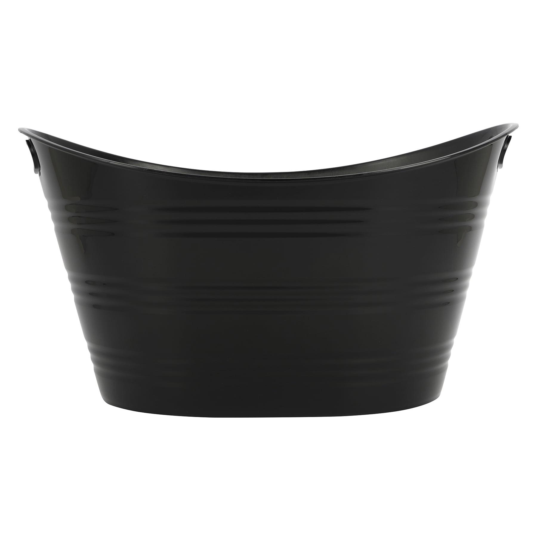 21" x 16" Black Plastic Ice Tub with Handles