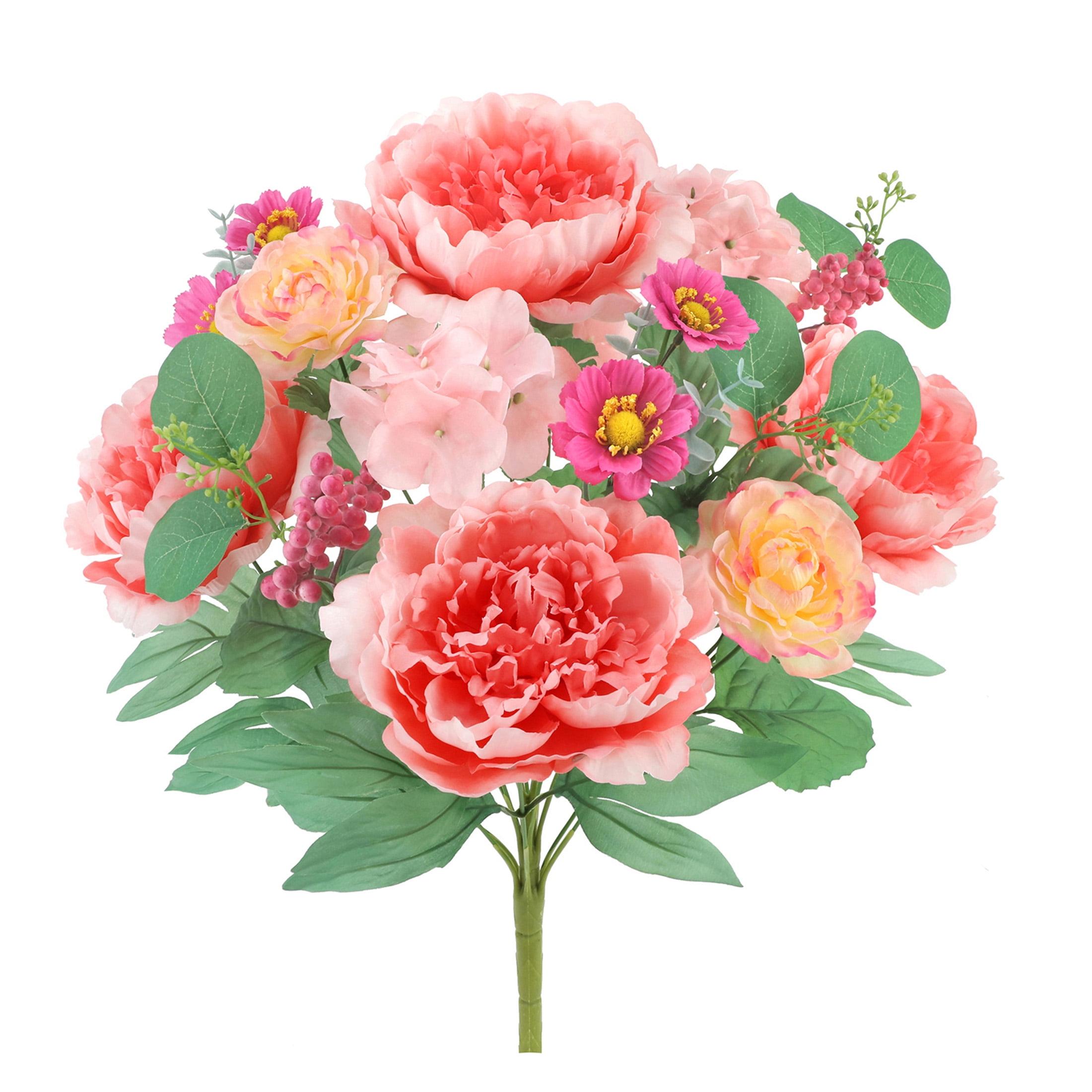 22" Peony & Hydrangea Mix Deluxe Bush by Ashland® - Spring Floral and Greenery