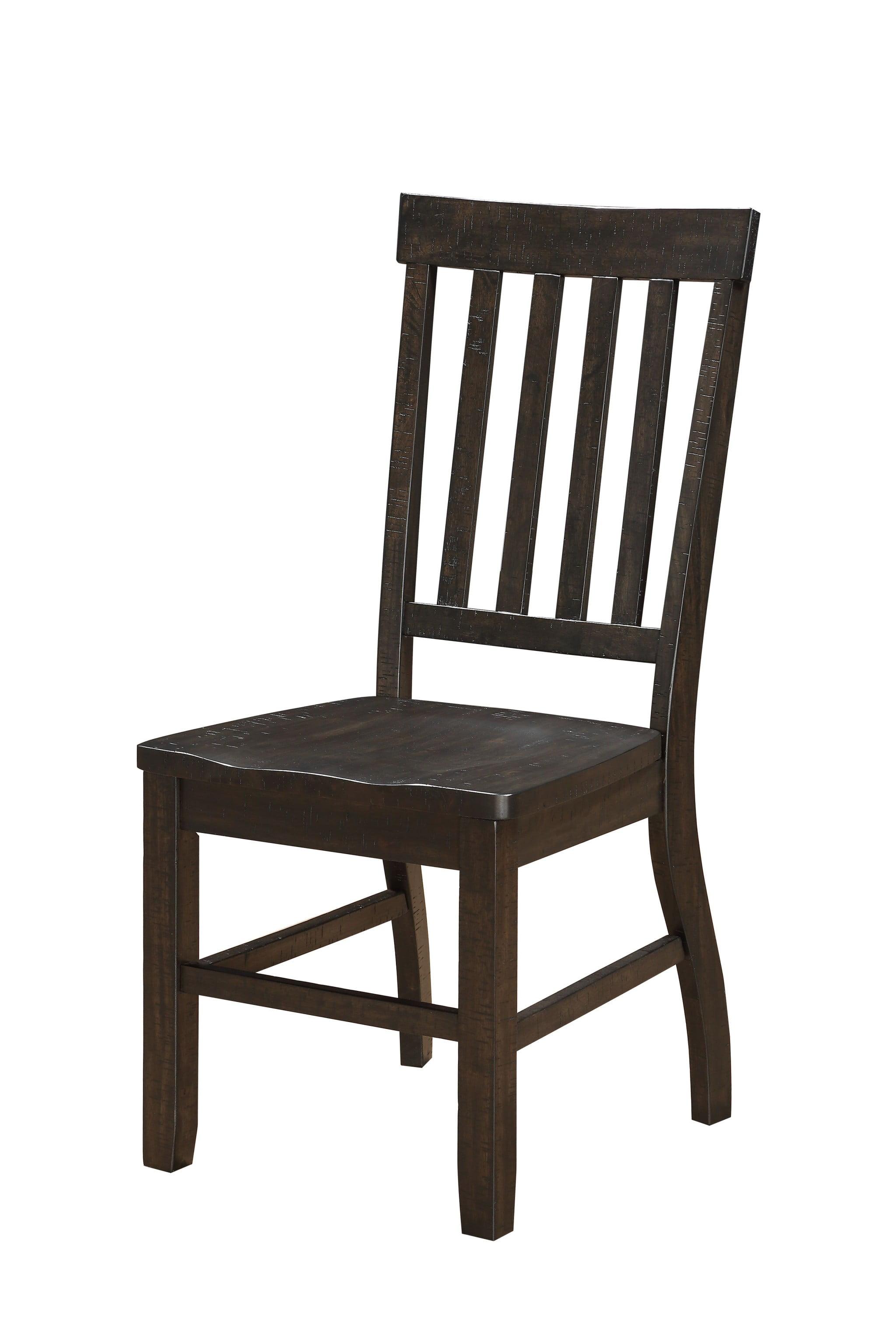 Gracie Oaks Ibsen Slatted Back Side Chair in Rustic Walnut (Set of 2) (Set of 2)