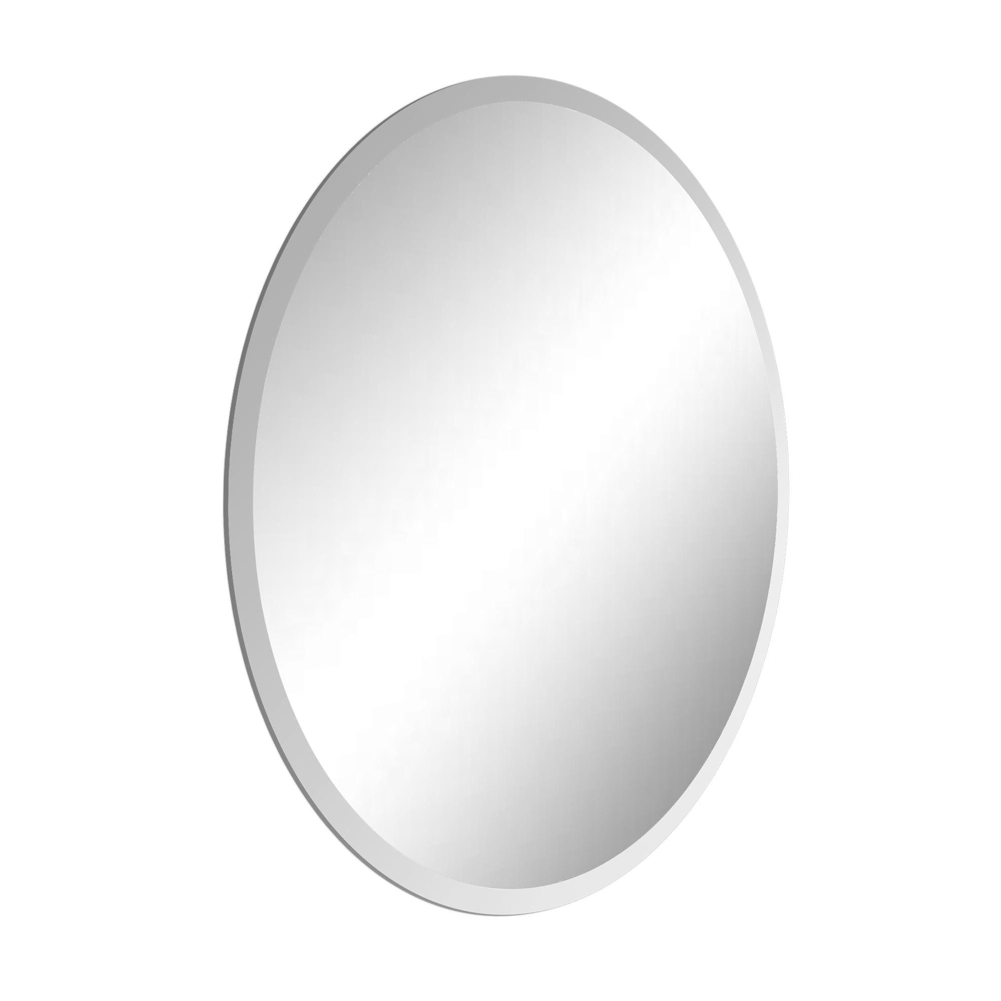 22" X 39" Inch Oval Beveled Polish Frameless Home Mirror With Hooks