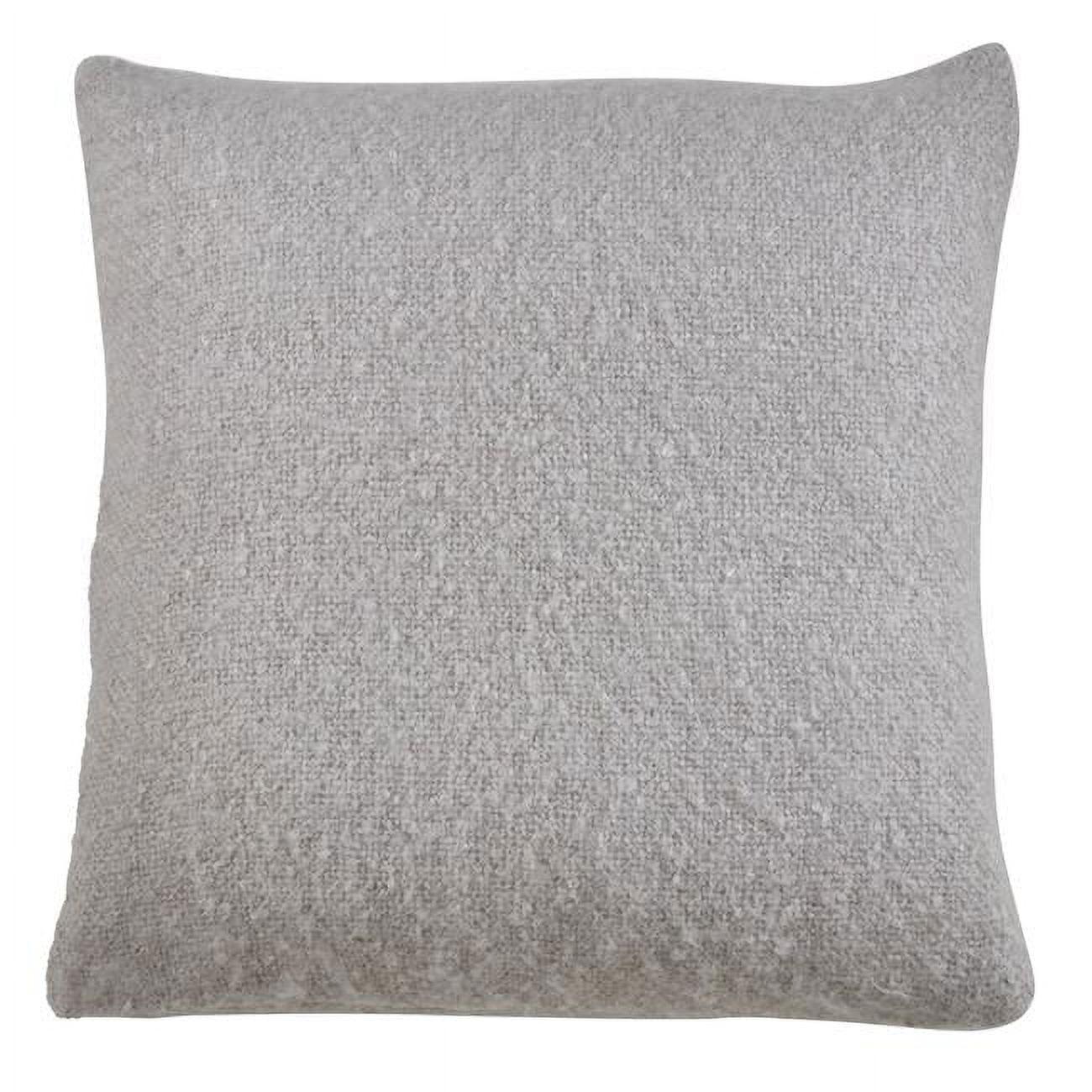 Chic Square Faux Mohair Poly-Filled Throw Pillow, Gray