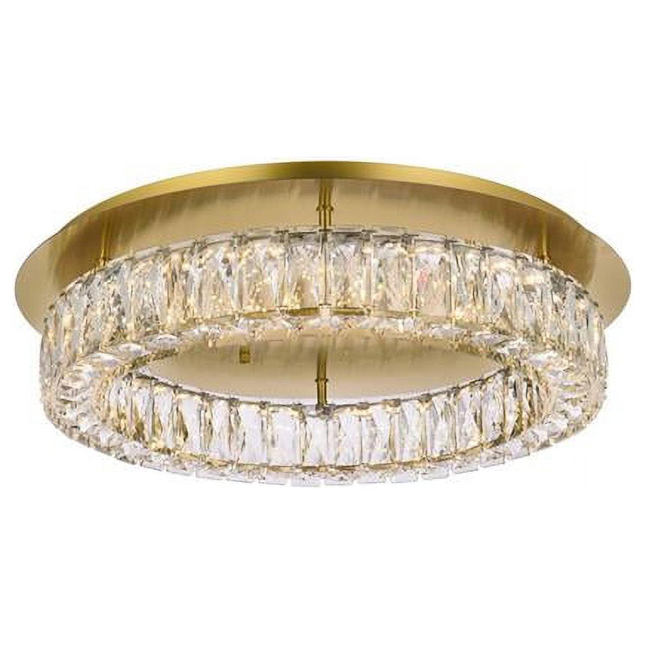 Monroe 22'' Gold Crystal LED Flush Mount Light