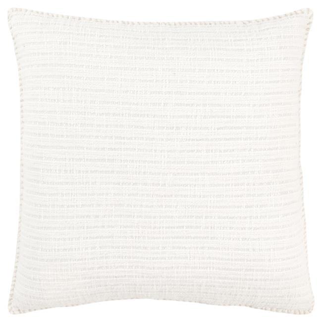 22-Inch White Cotton Square Throw Pillow