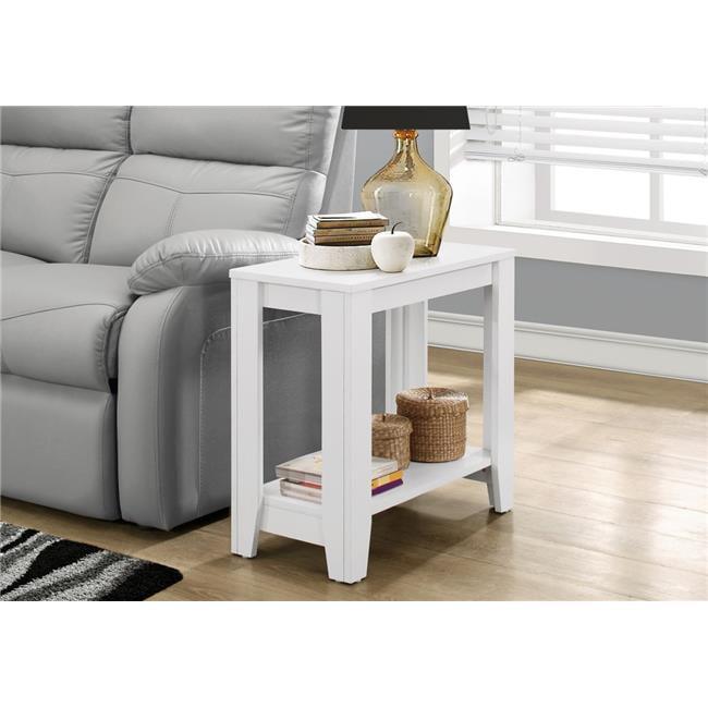 Luxurious White Particle Board and Metal Accent Table, 23.75" x 22"