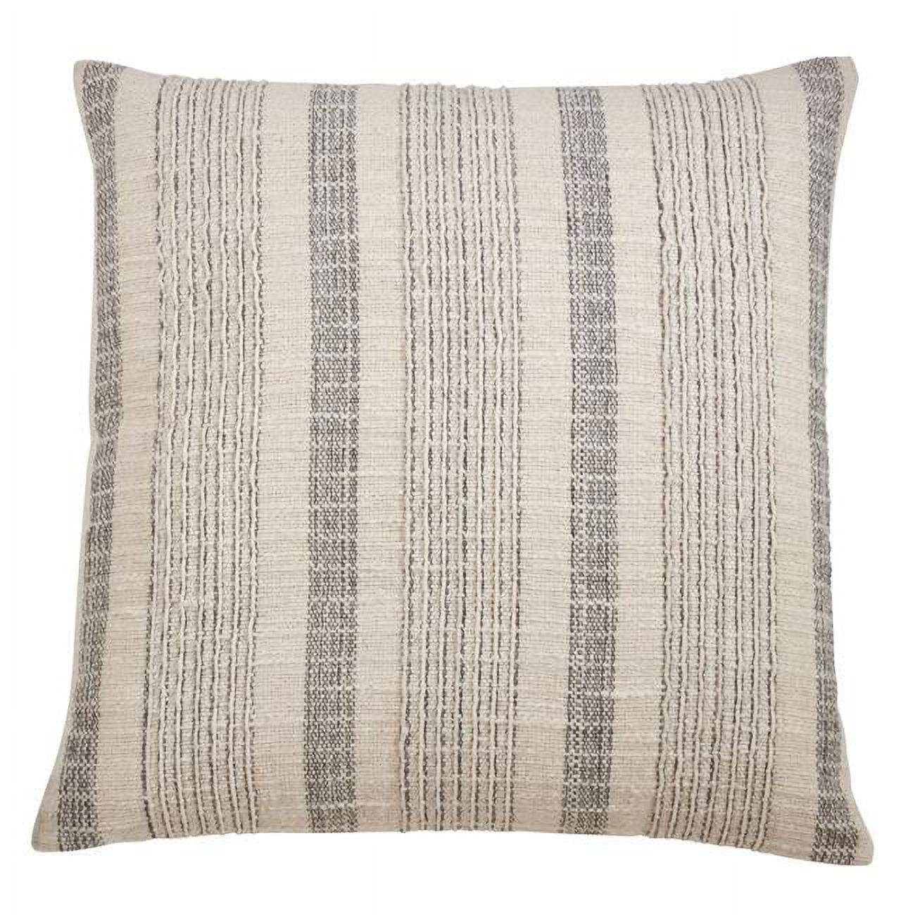 Saro Lifestyle Woven Striped Down Filled Throw Pillow, 22", Off-White