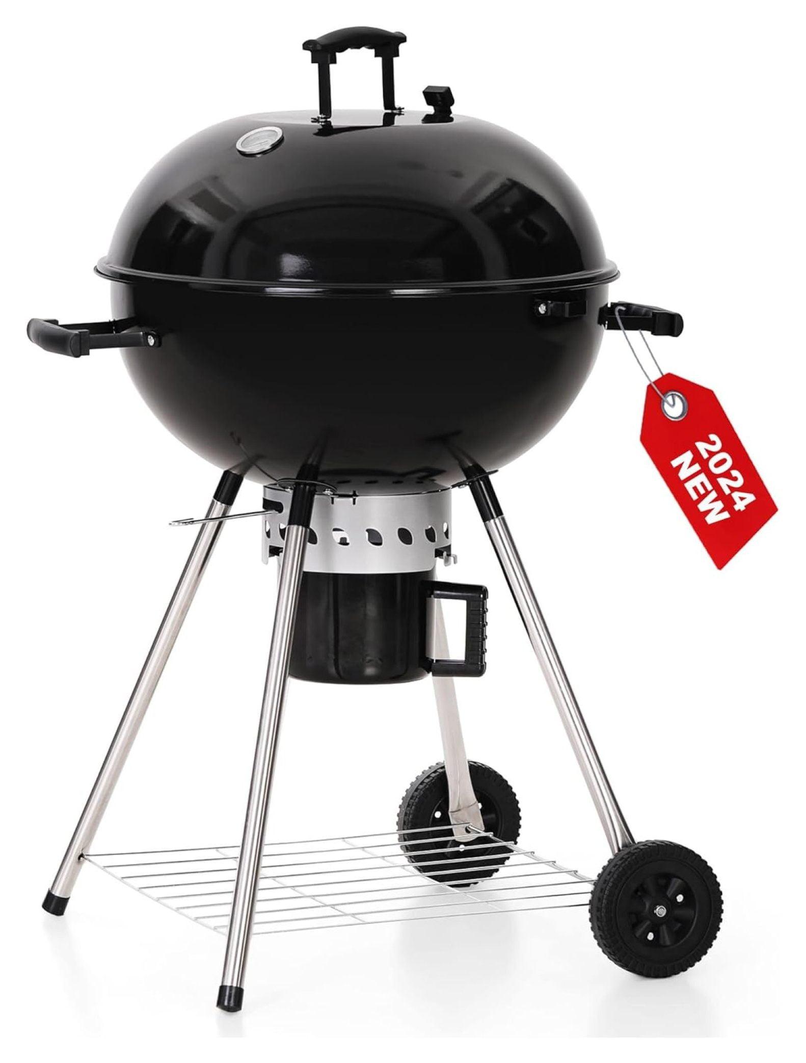 ZHI-22 22-inch Kettle Charcoal BBQ Grill Premium Outdoor Patio Backyard Camping Black