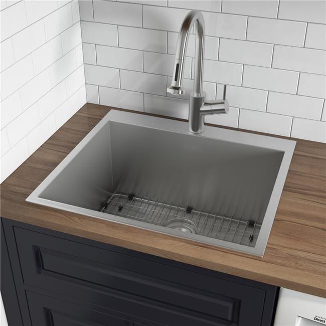 30-Inch Stainless Steel Drop-In Utility Sink with Grid