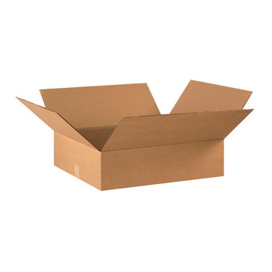 Box Partners Flat Corrugated Boxes 22" x 18" x 4" Kraft 25/Bundle 22184