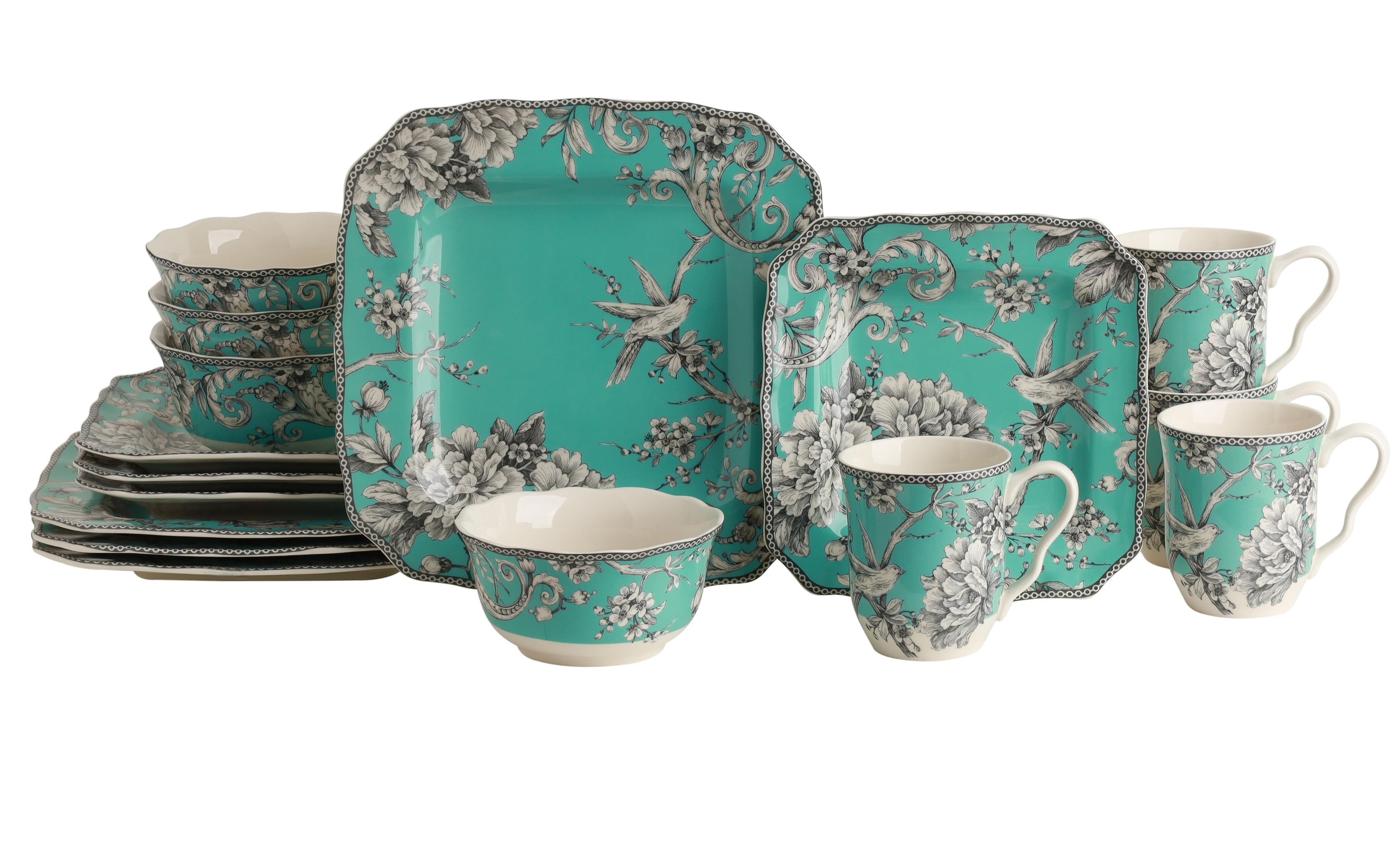 222 Fifth 222 Fifth Adelaide 16-Piece Porcelain Floral Dinnerware Set - Service For 4