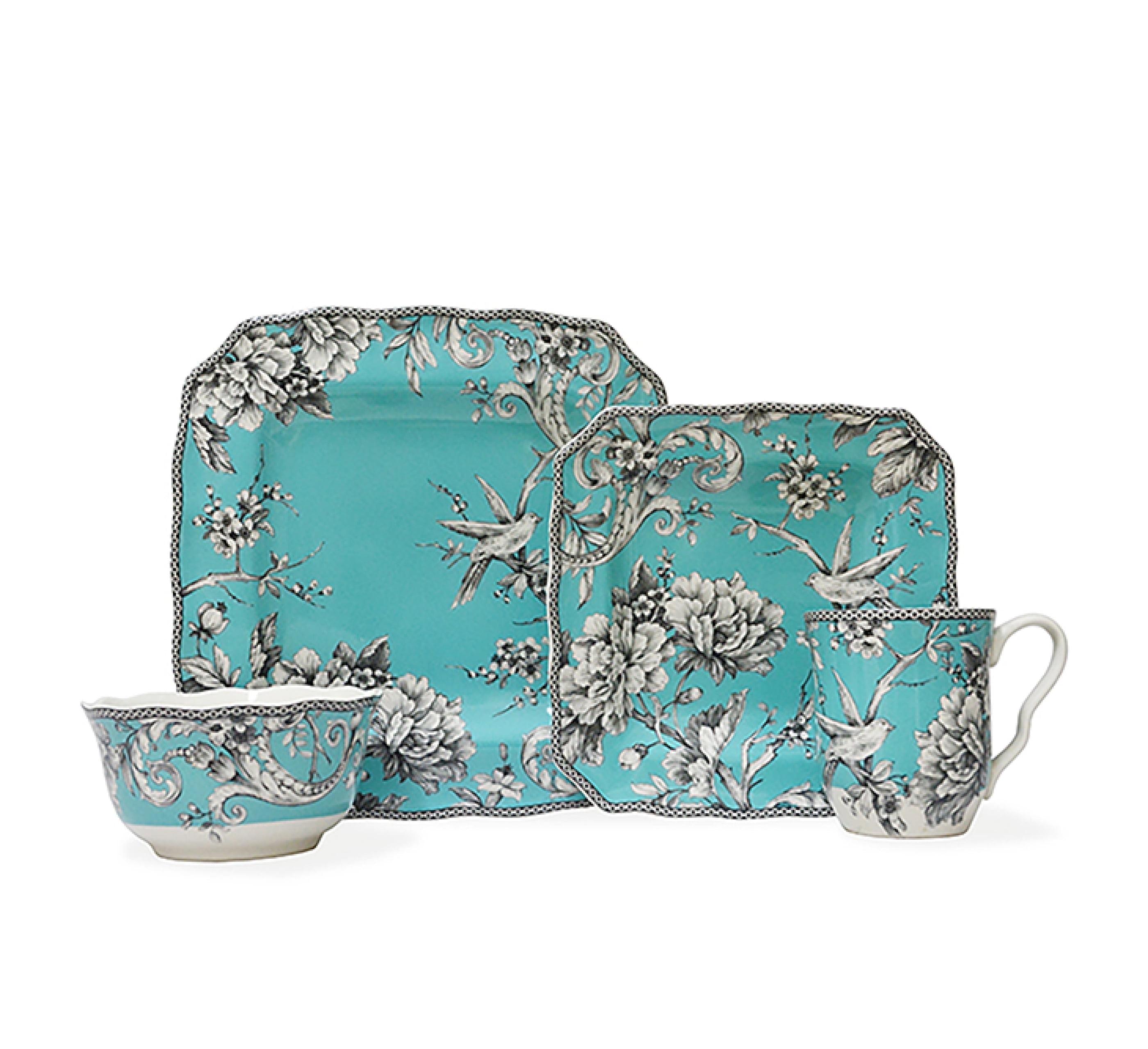 222 Fifth 222 Fifth Adelaide 16-Piece Porcelain Floral Dinnerware Set - Service For 4