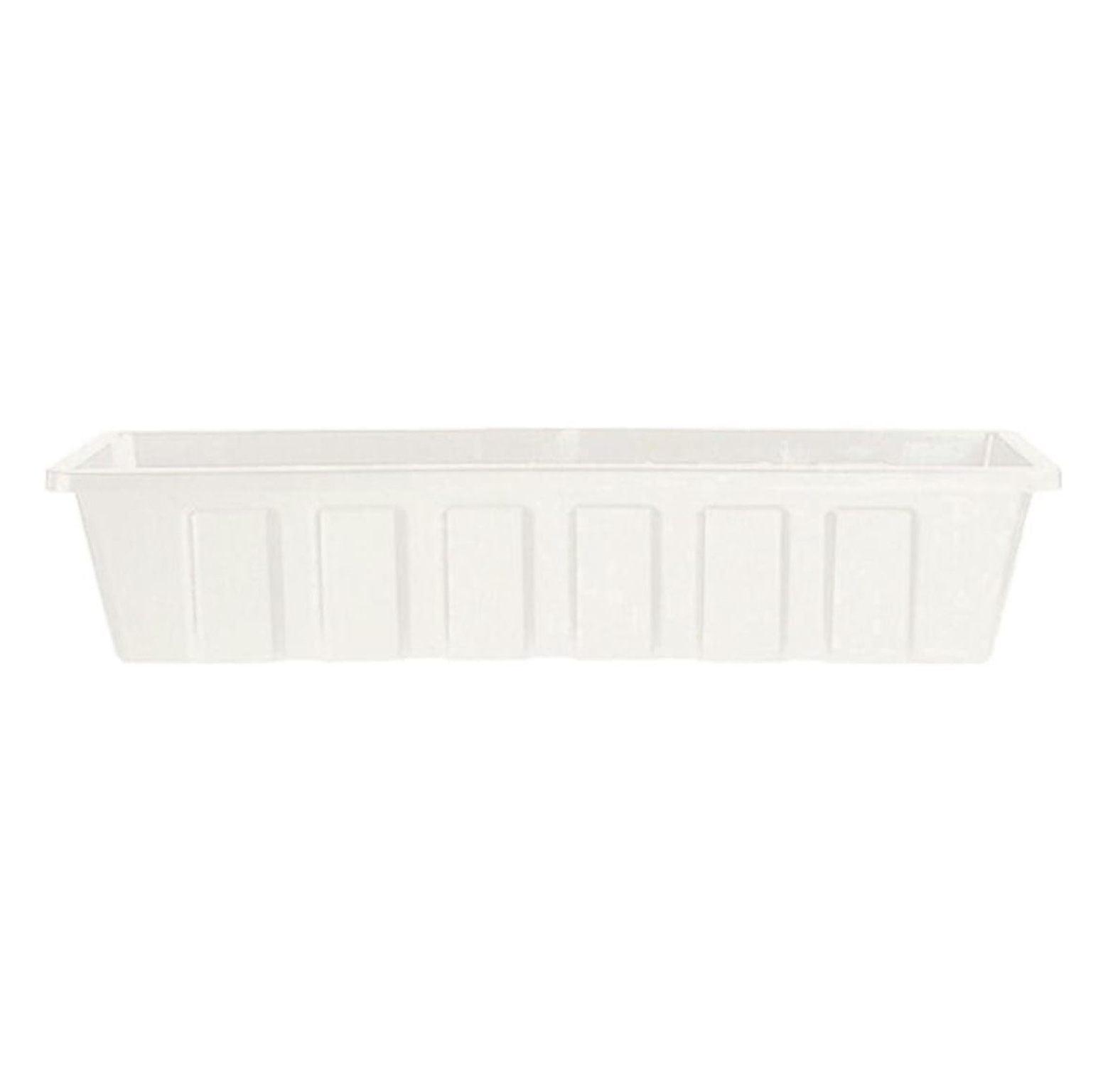 Novelty Poly-Pro Plastic Liner/Planter Flower Box, White, 24"
