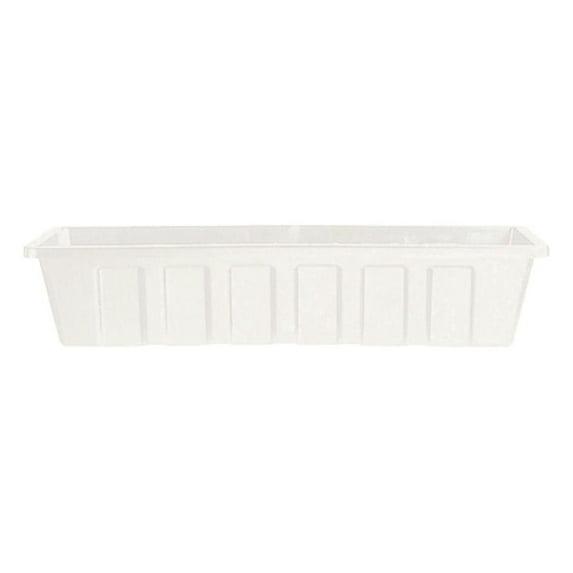 Novelty Poly-Pro Plastic Liner/Planter Flower Box, White, 24"
