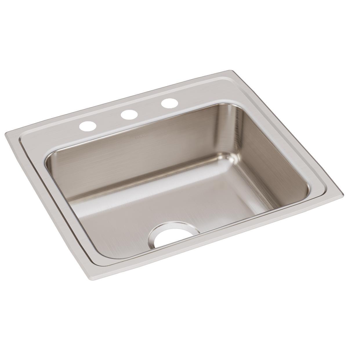 Lustertone 22" Stainless Steel Drop-In Single Bowl Sink