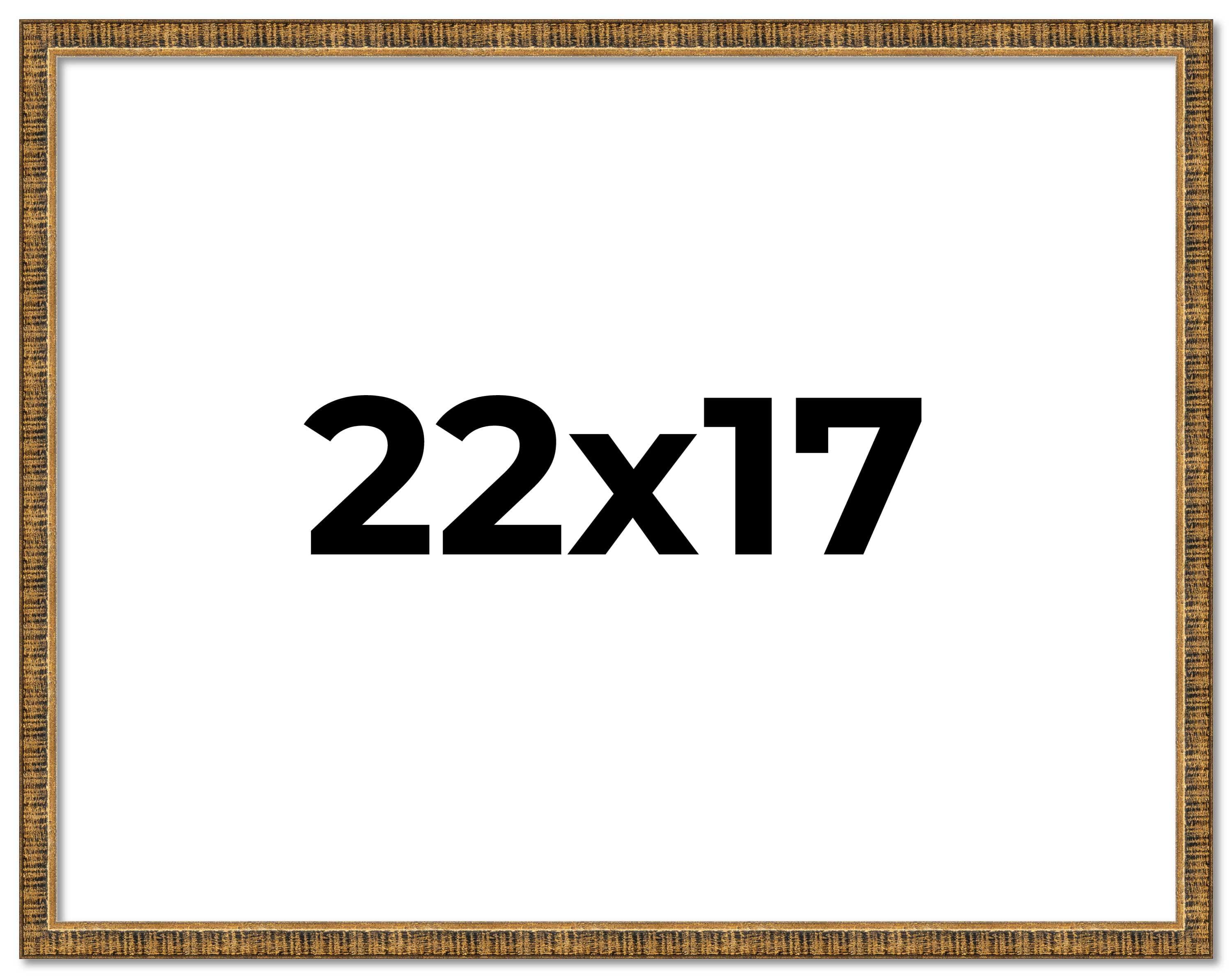 22x17 Frame Gold Solid Wood Picture Frame - Complete Modern Photo Frame Includes UV Acrylic