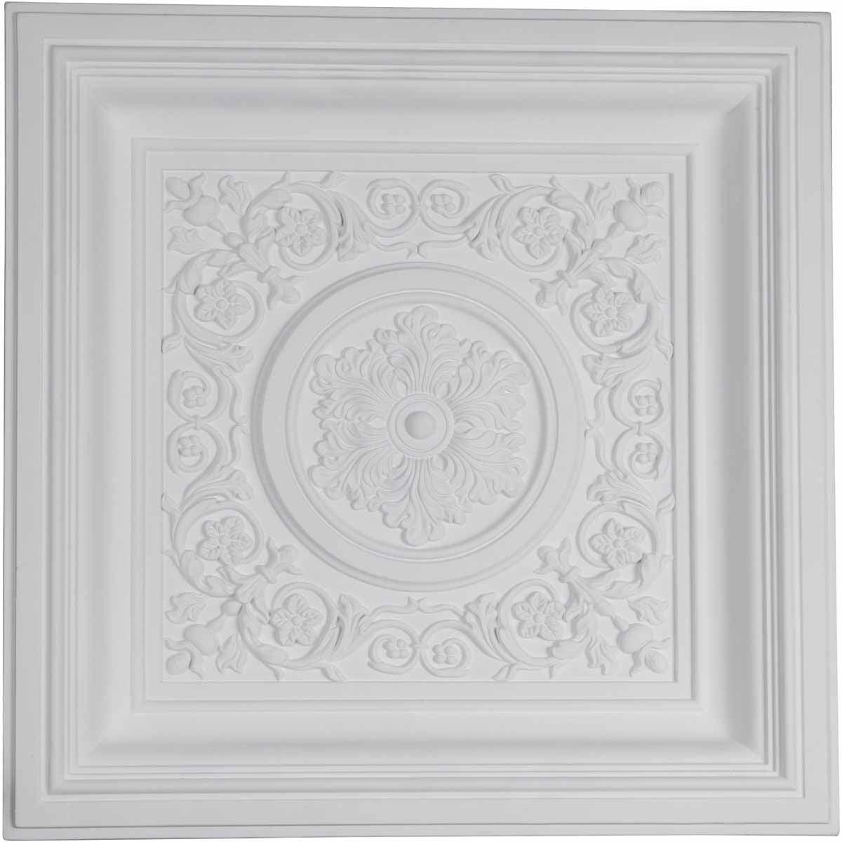 Nicole 24'' L x 24'' W Polyurethane Drop-In Ceiling Tile In Gray