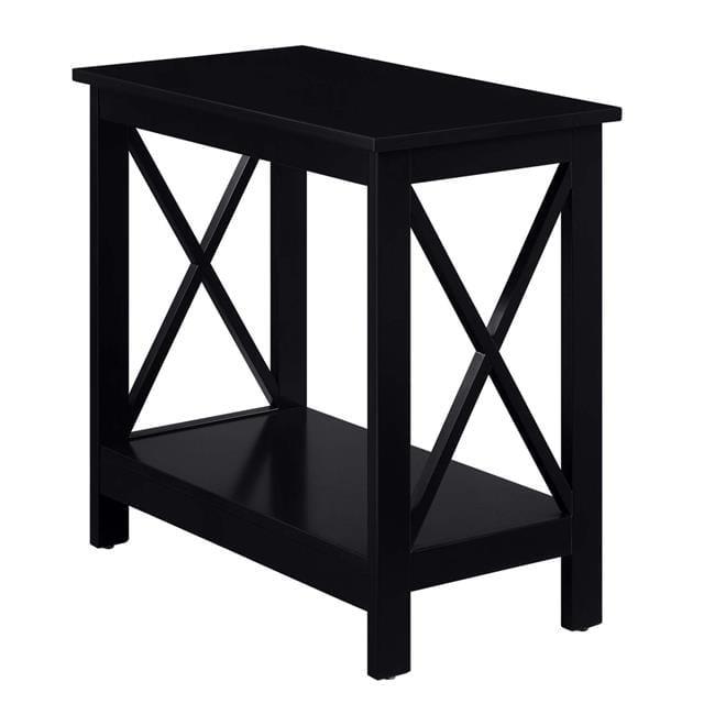 23.75 x 12 x 23.75 in. Oxford Chairside End Table with Shelf, Black