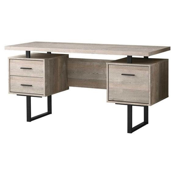 Monarch Specialties Computer Desk, Home Office, Laptop, Left, Right Set-Up, Storage Drawers, 60"L, Metal, Laminate