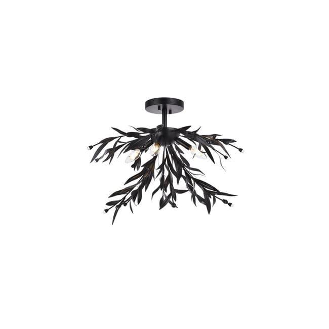 Elegant Lighting Priscilla 23 inch flush mount in black