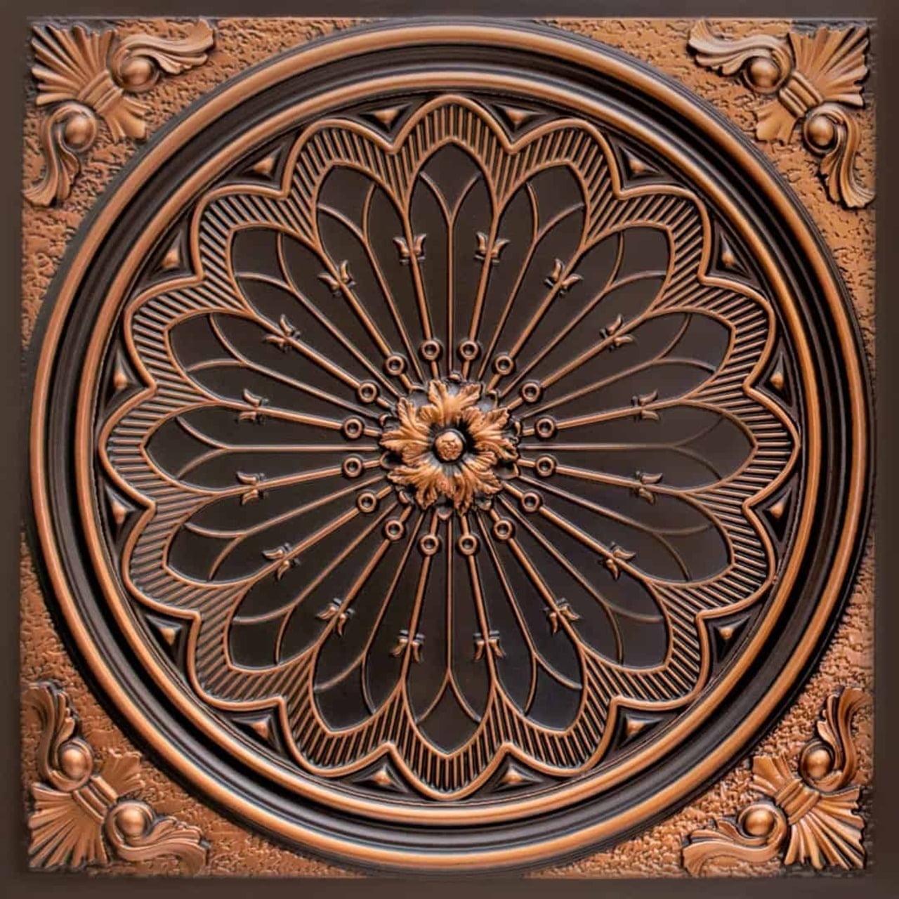 Rose Window 2 Ft. X 2 Ft. Drop-In Or Glue-Up PVC Ceiling Tile