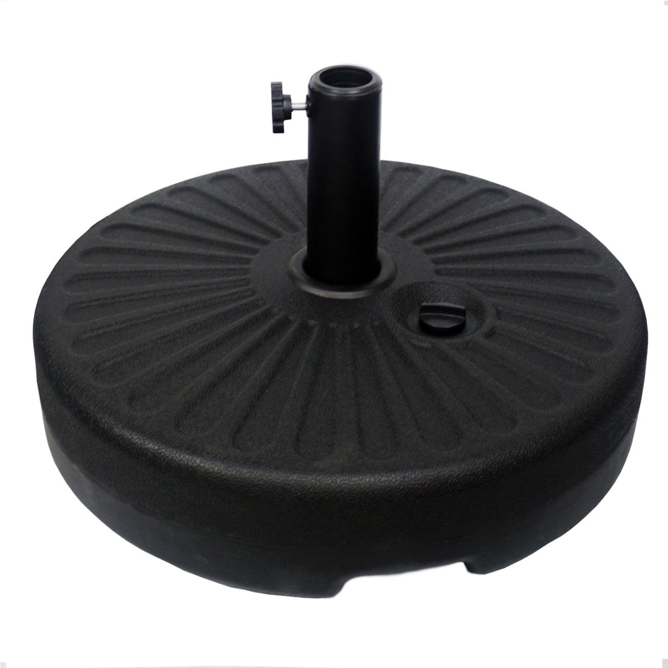 Costway 20'' Round 23L Water Filled Umbrella Base Stand Self-filled Patio Furniture Black