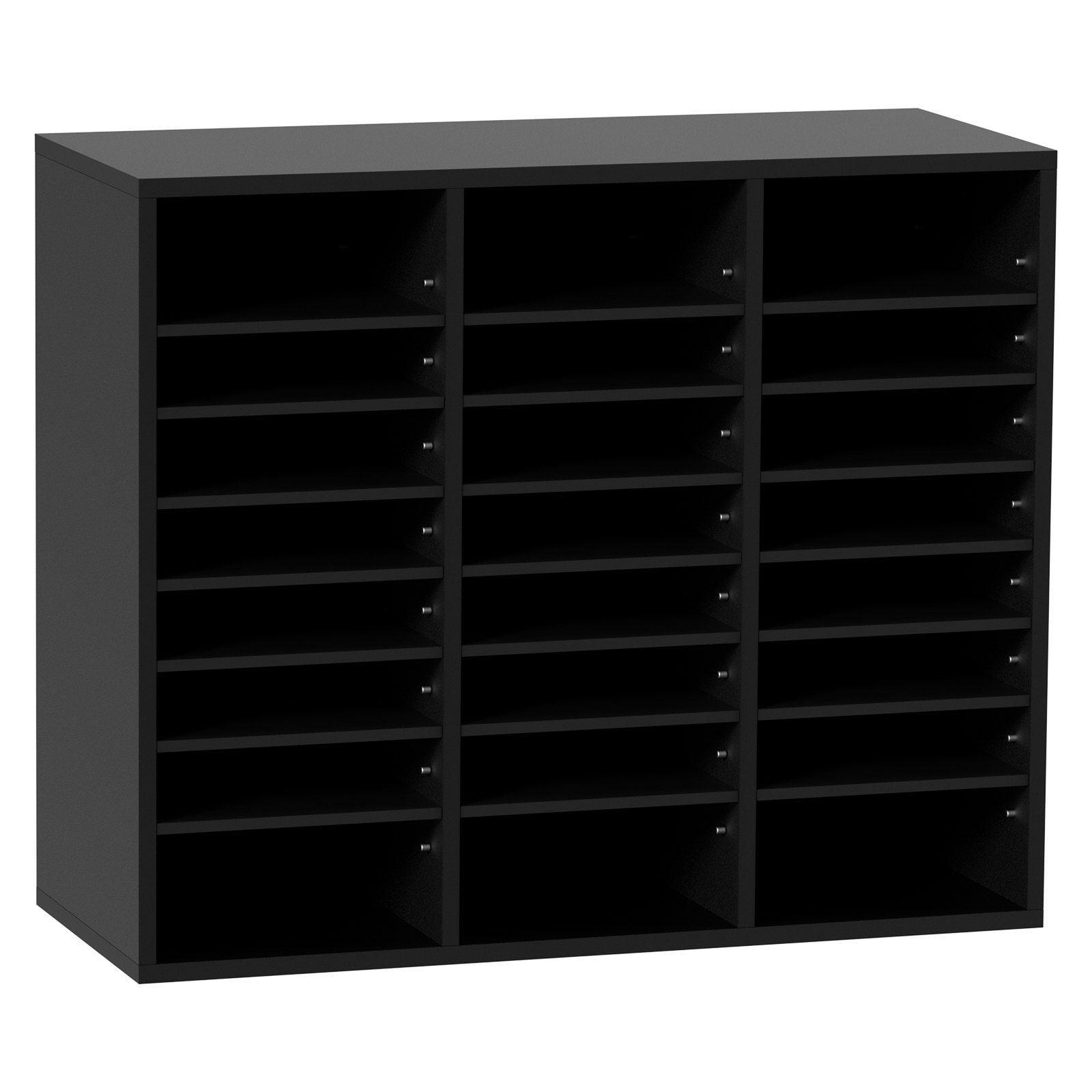 VEVOR Wood Literature Organizer, 24 Compartments, File Sorter with Removable Shelves, Mailboxes Slot for Office Home Classroom,EPA Certified