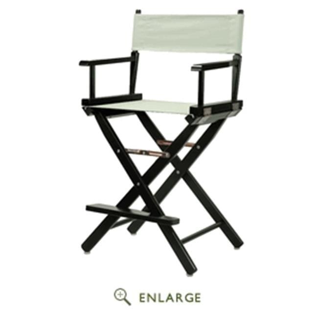 "24" Director's Chair Black Frame-Gray Canvas"