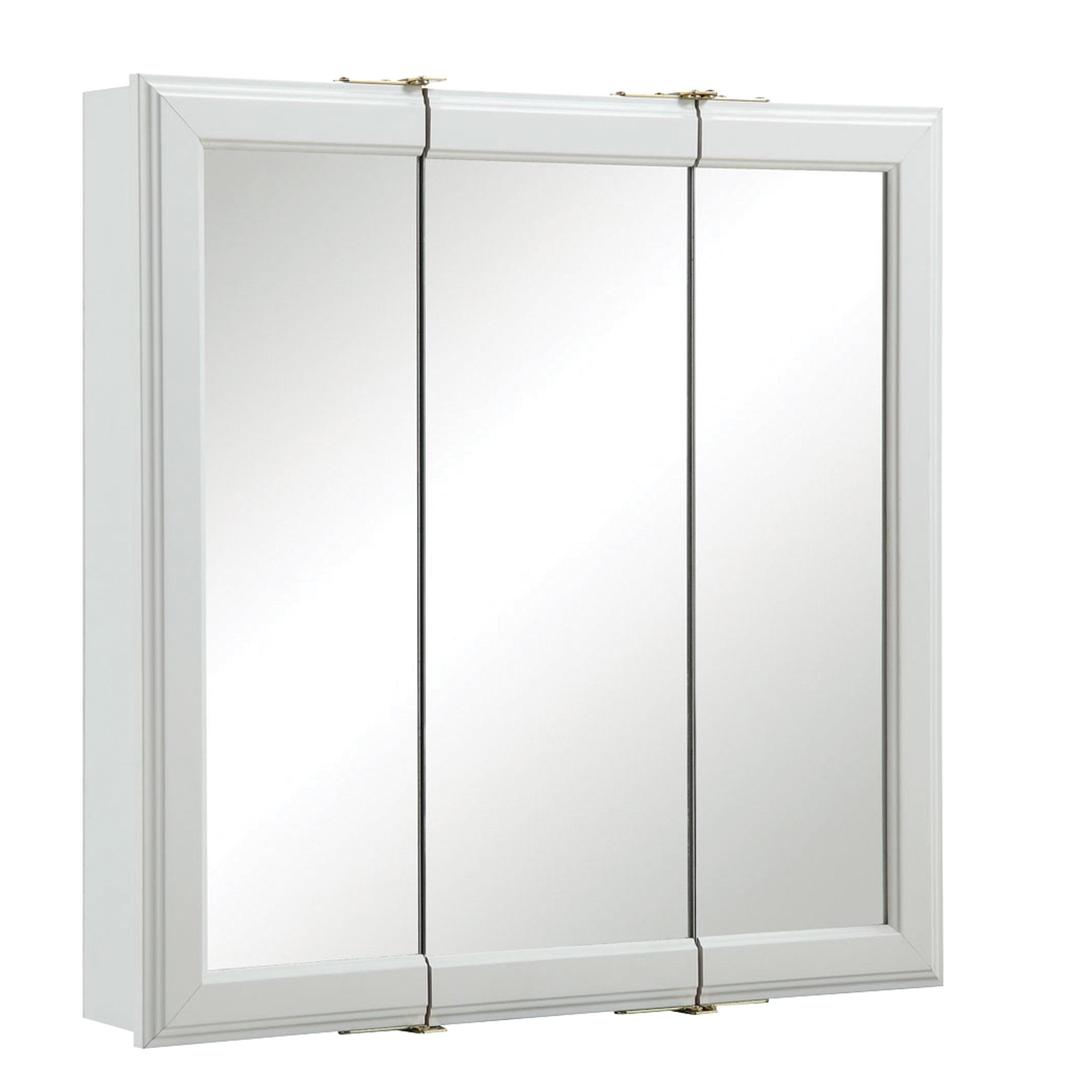 24 Inch Bathroom Medicine Cabinet, Wall Mounted, 3 Mirror, Doors White – Design House, 535849-WHT