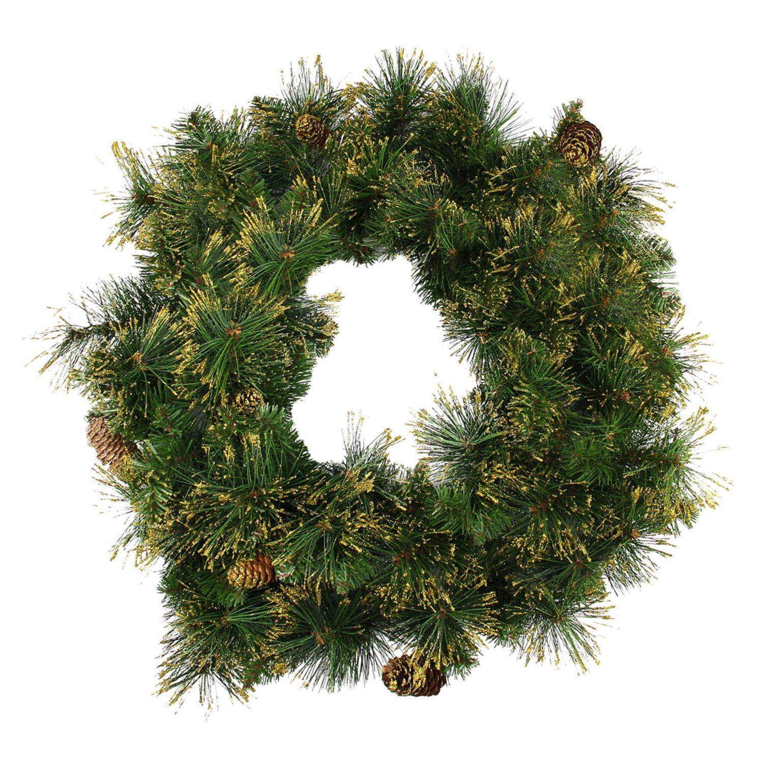 Dakota Red Pine Artificial Christmas Wreath with Pine Cones - 24-Inch Unlit