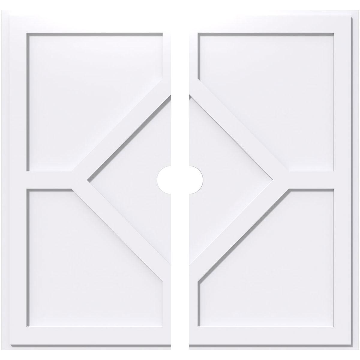 24"OD x 2"ID x 8 1/4"C x 1"P Embry Architectural Grade PVC Contemporary Ceiling Medallion, Two Piece