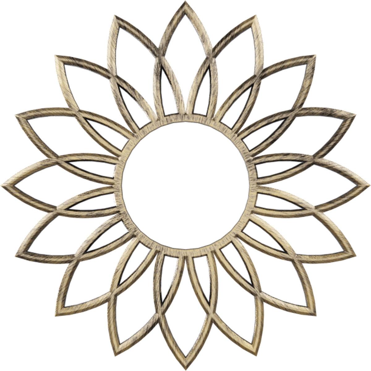 Antiqued Pale Gold 24" PVC Daisy Ceiling Medallion