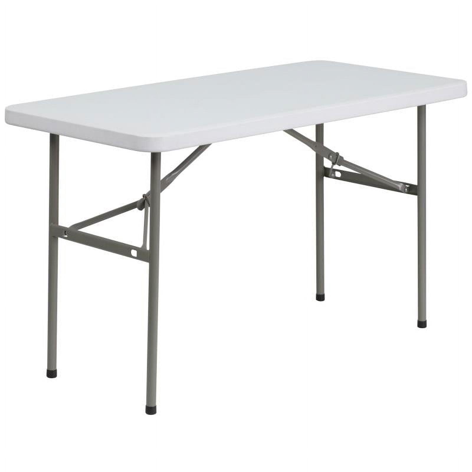 Granite White 4-Foot Rectangular Plastic Folding Table