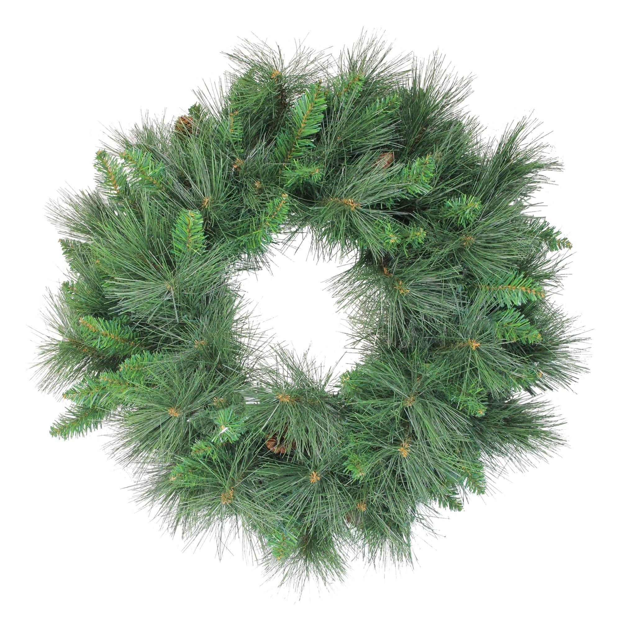 Dakota Red Pine Artificial Christmas Wreath with Pine Cones - 24-Inch Unlit