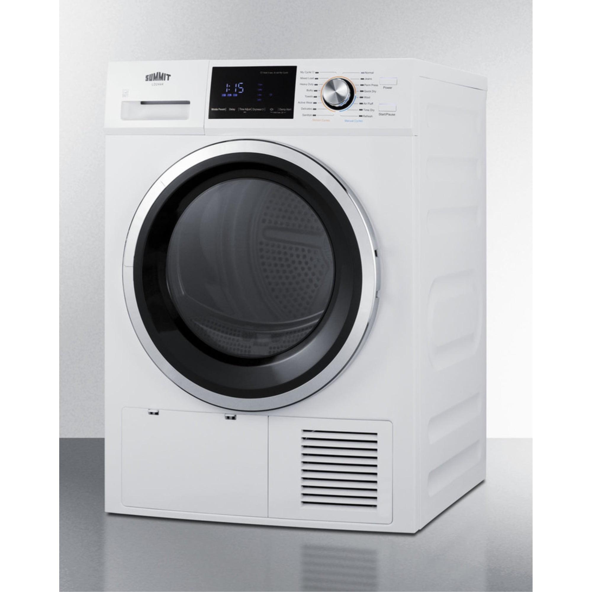 Summit 4.4 Cu. Ft. White Stackable Electric Dryer with Moisture Sensing