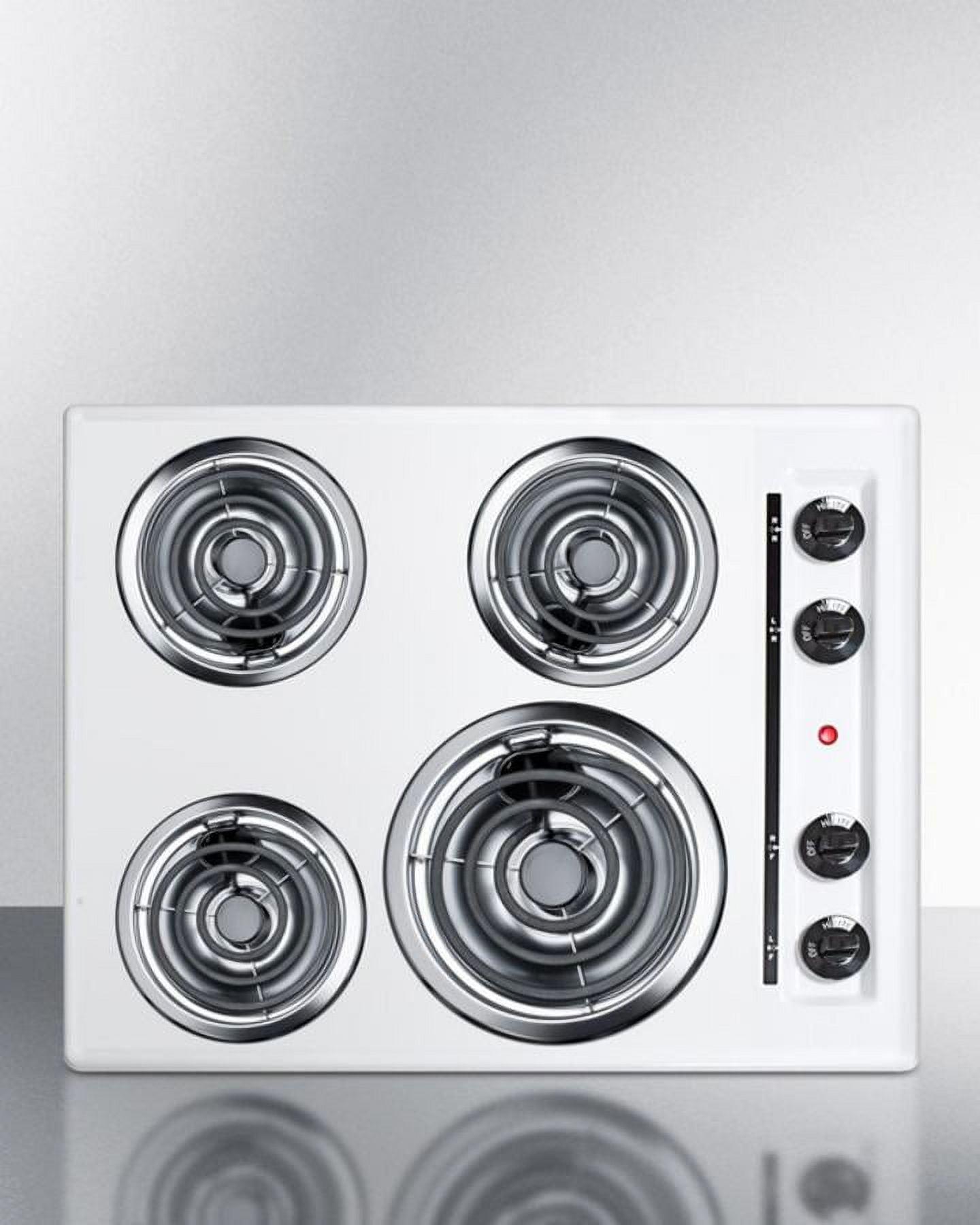 24" White Porcelain 4-Burner Electric Cooktop