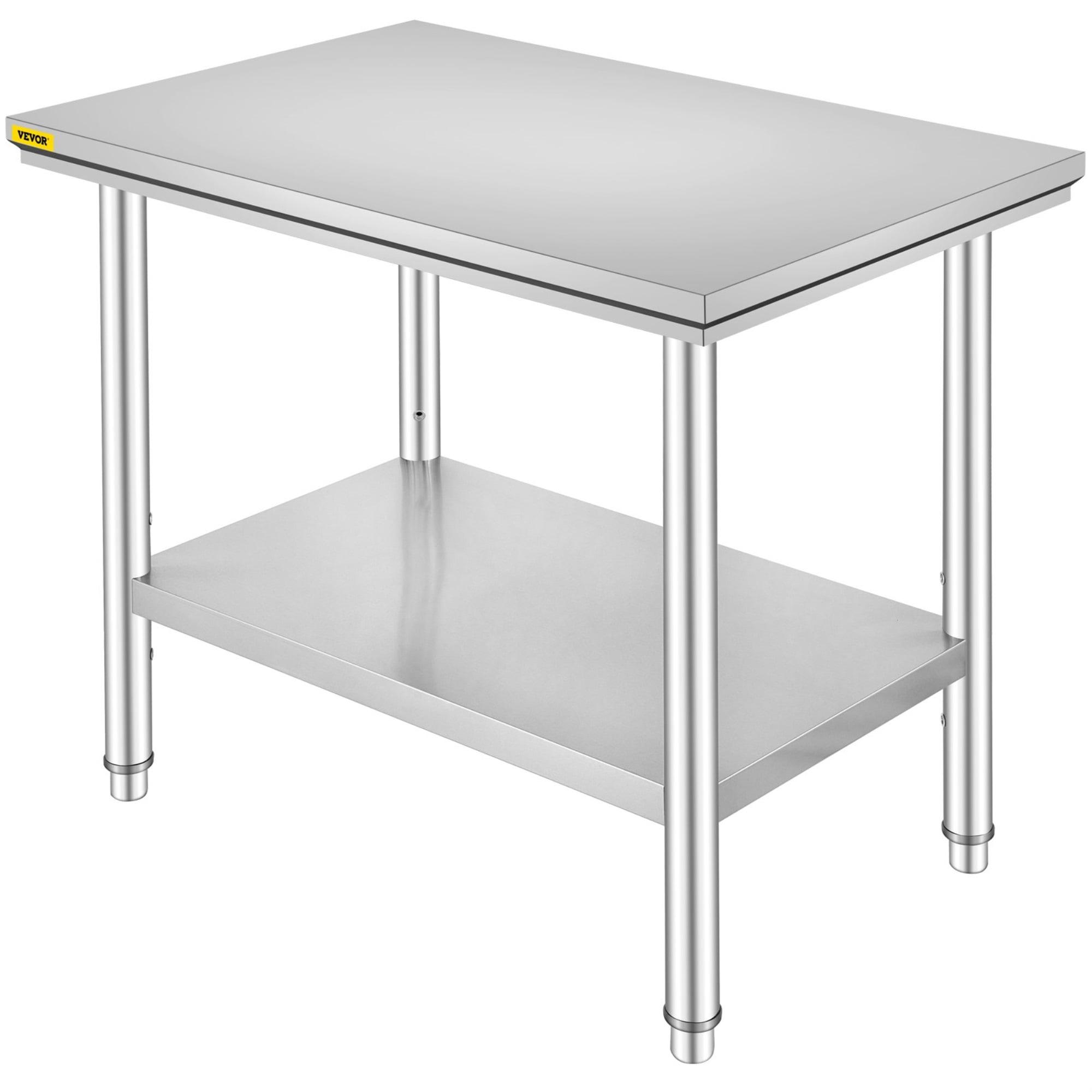 VEVOR Stainless Steel 24'' W x 31.5'' H Adjustable Work Table