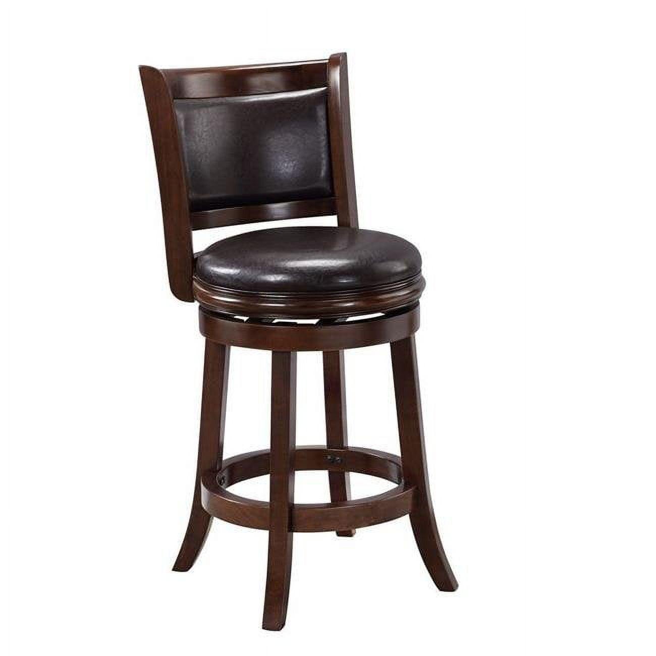 Cappuccino Brown Faux Leather Adjustable Swivel Counter Stool