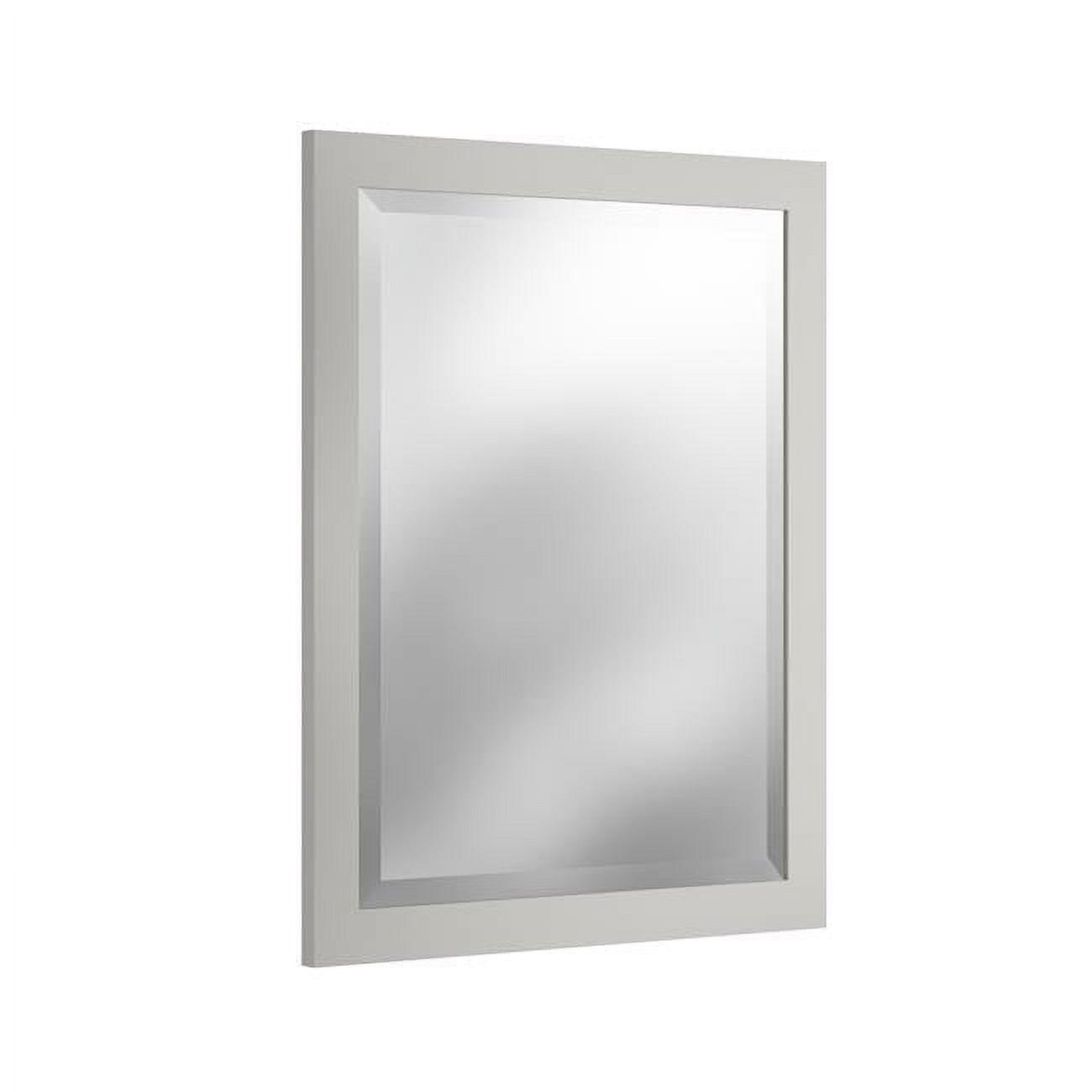 Sleek Gray Wood Framed Beveled Bath Vanity Mirror 24"x30"