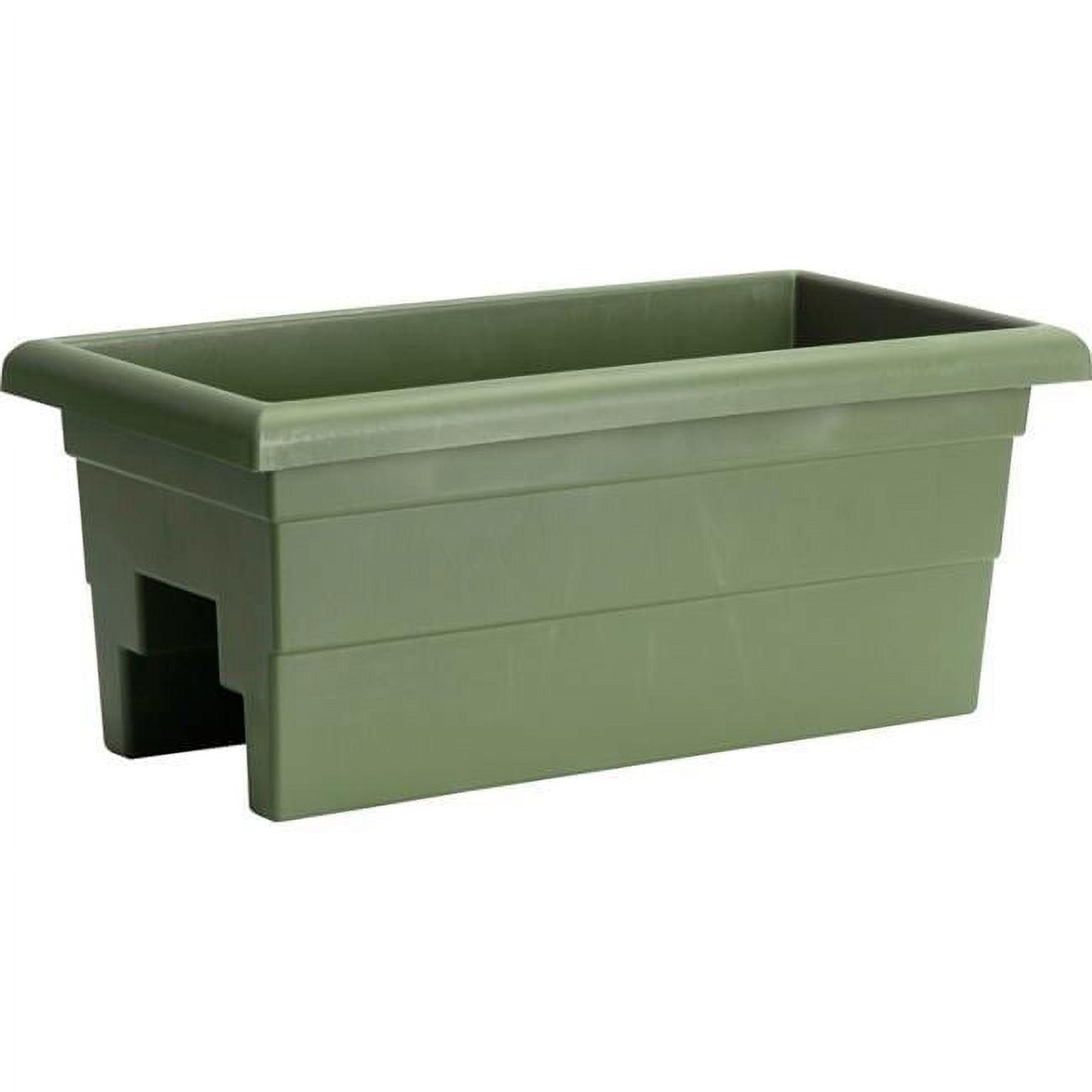 Bloem Classic Rectangular Deck Rail Planter, Sage, 24in