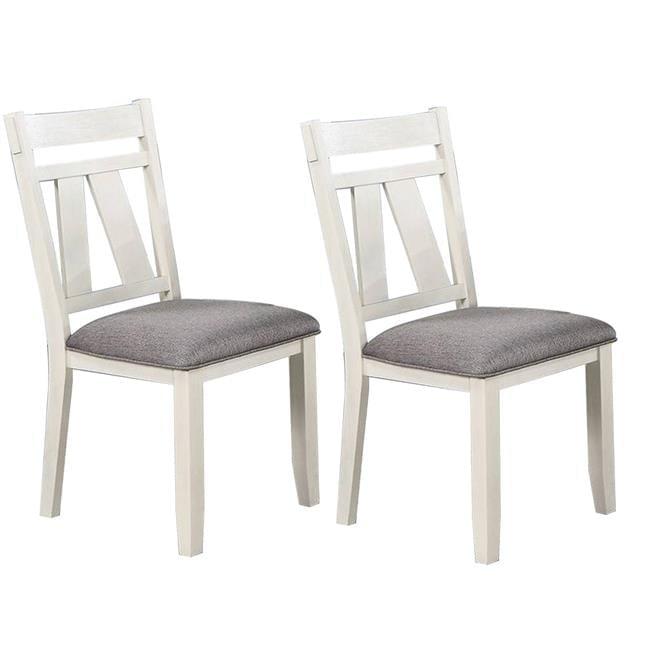 24 in. Lexi Padded Seat Classic Dining Side Chair, Gray & White - Set of 2