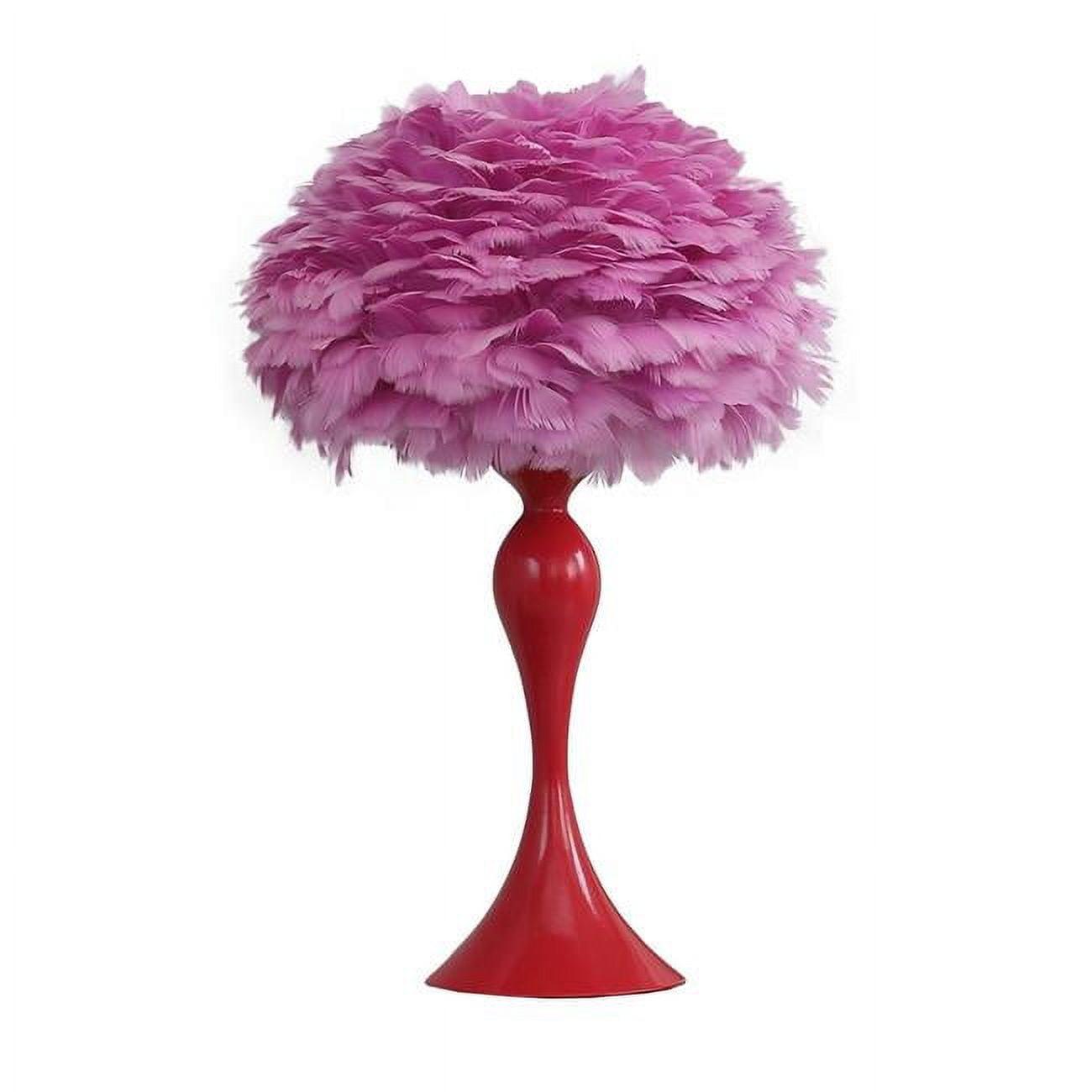 Lily 24" Adjustable Pink & Red Feather Candlestick Table Lamp