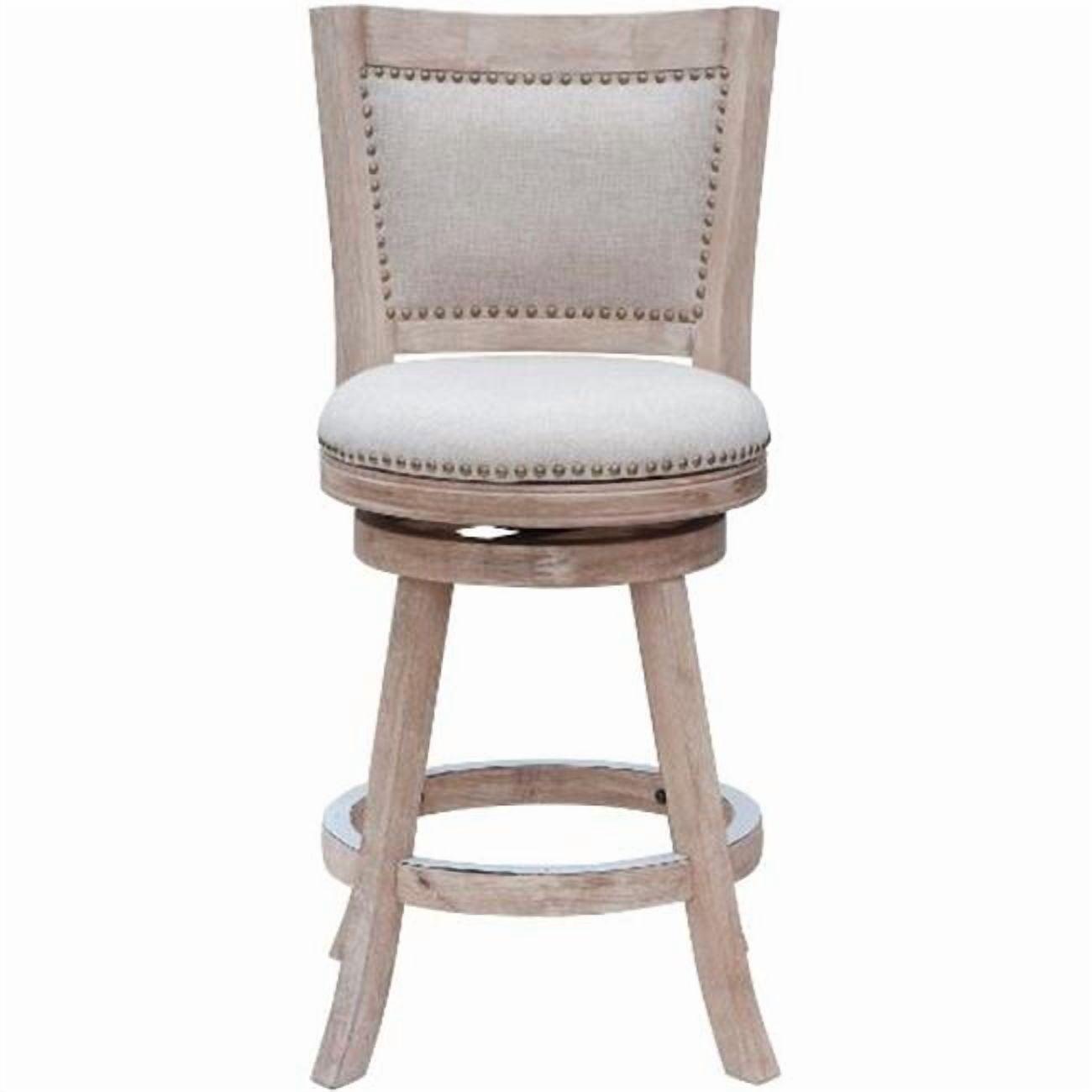 Dovecove Falken Swivel Upholstered Counter Stool with Solid Wood Frame